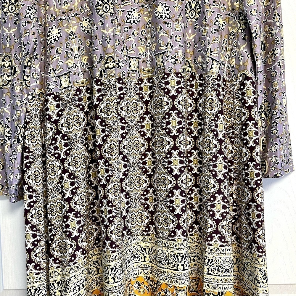 Logo Longline Duster Patchwork Boho Cardigan Kimo… - image 8